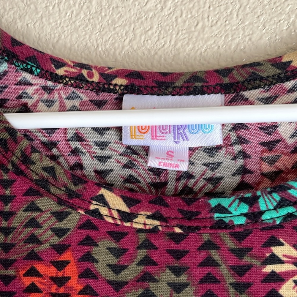Lularoe Red and Blue Flower Dress Size Small - Picture 4 of 5